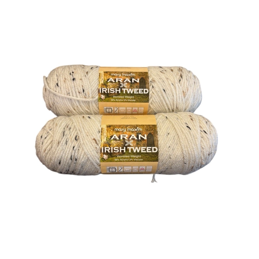 2‎ MARY MAXIM  Aran  Tweed Color 206 4oz 205 Yds 4 Med